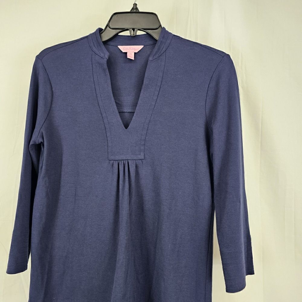 Lilly Pulitzer Navy Tunic Women's Size XS 3/4 Sleeve Top Blouse - Picture 3 of 5